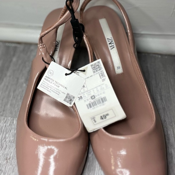 Zara Mauve Elegant Nude Slingback Heels - Picture 5 of 7